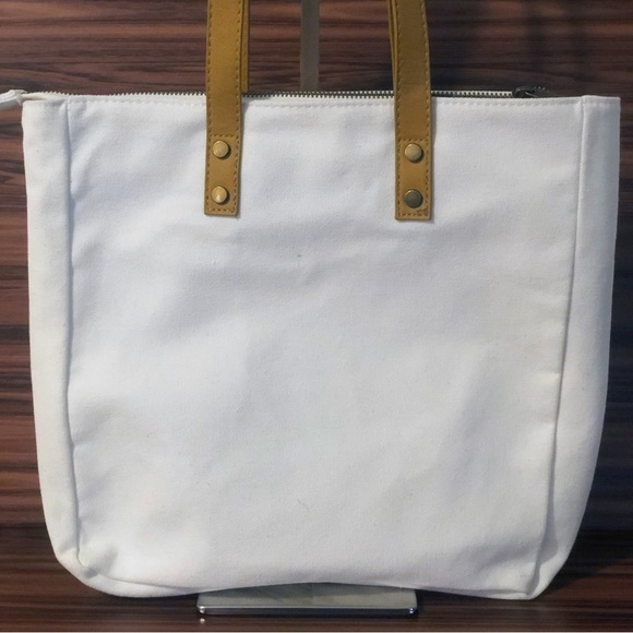 Cozy Earth Canvas & Faux Leather Reusable Tote Bag - Picture 3 of 8